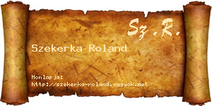Szekerka Roland névjegykártya